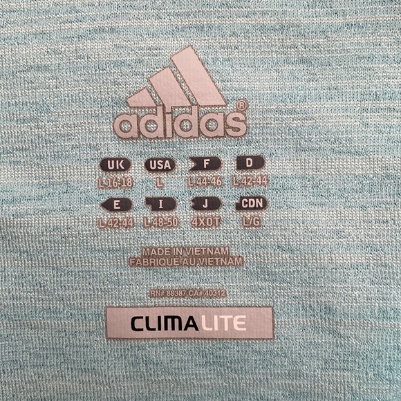 [L] Adidas Climalite Workout Tee Shirt | Blue - Picture 3 of 5